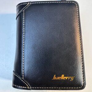 LEATHER TRIFOLD WALLET FOR MEN W/ ID WINDOW & 8 CREDITS CART SLOTS